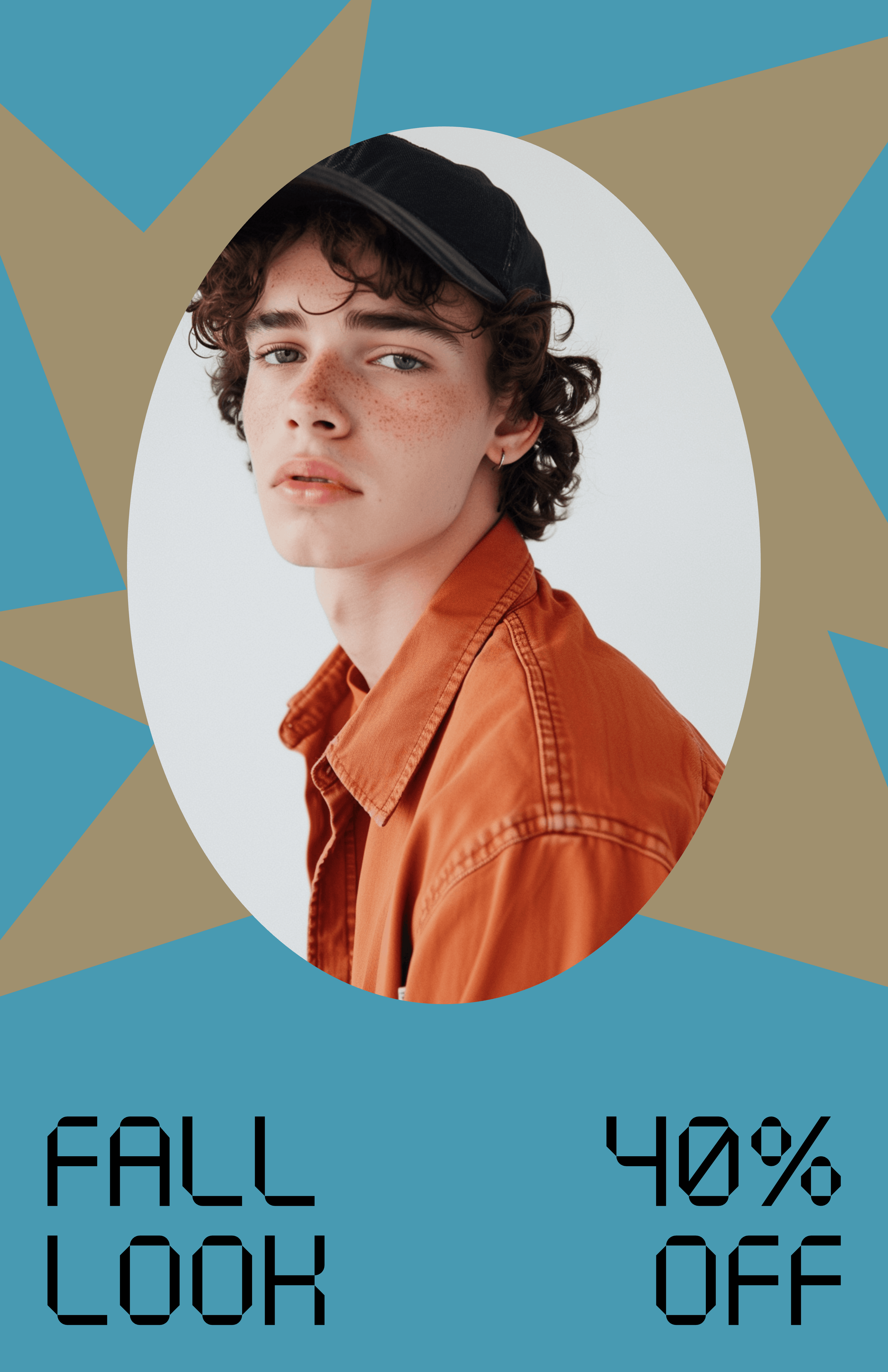 Trendy Fall Look Poster in Blue