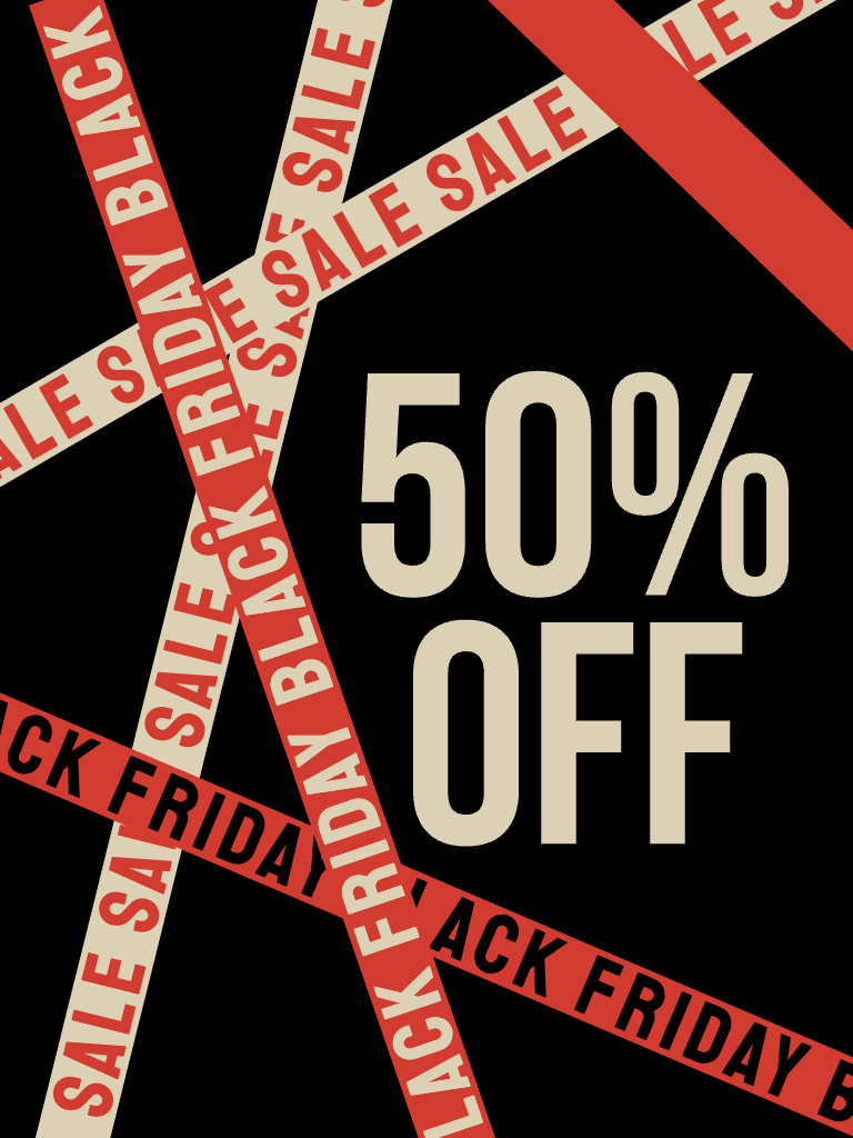 Bold Black Friday Sale Poster With Red