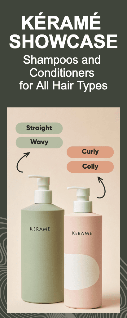Keramé Haircare Infographic with Olive Green