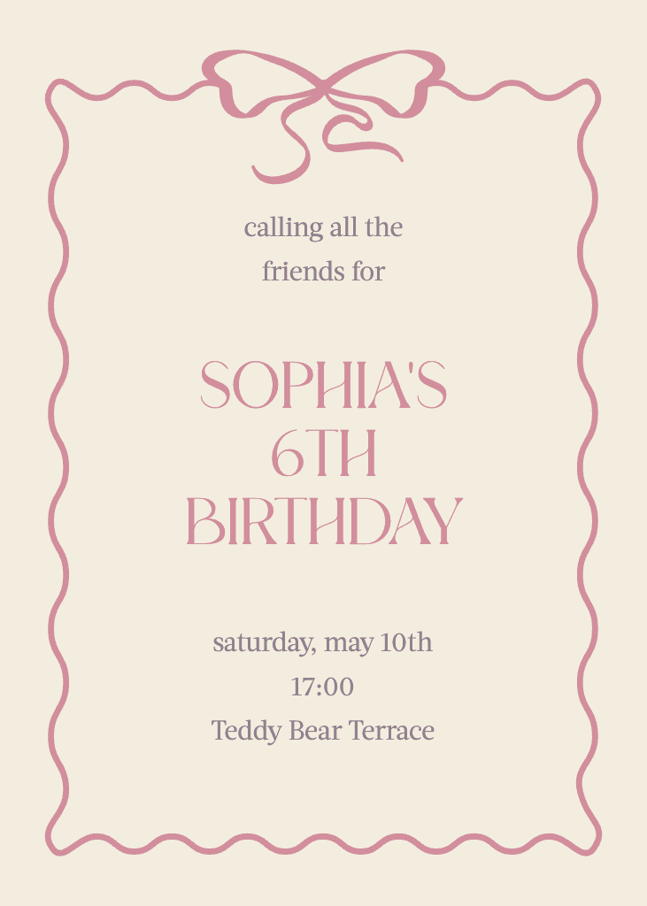 Charming Pink Birthday Invitation for Celebration