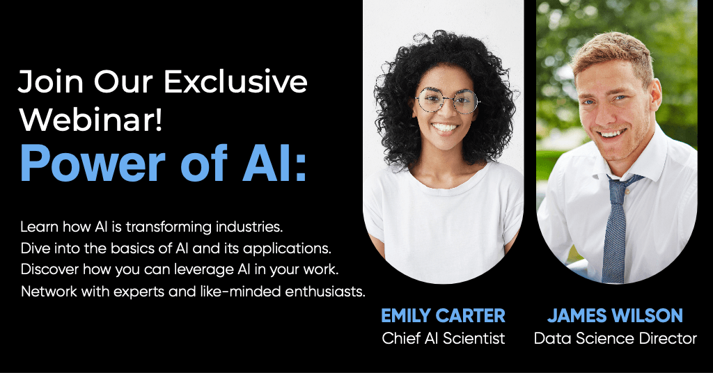 Engaging AI Webinar Ad with Blue Hues