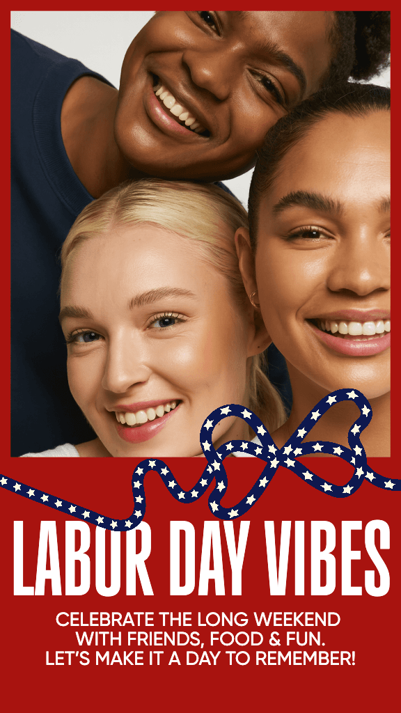Joyful Labor Day Instagram Story Template Red