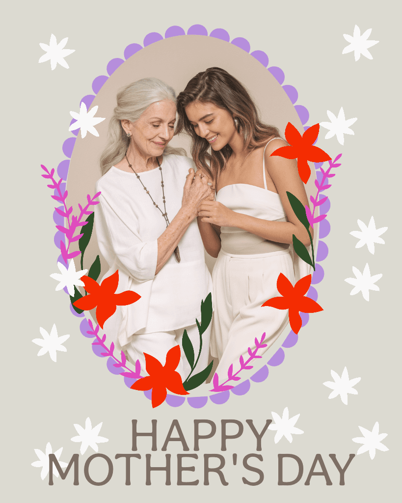 Heartfelt Mother's Day Instagram Post with Purple