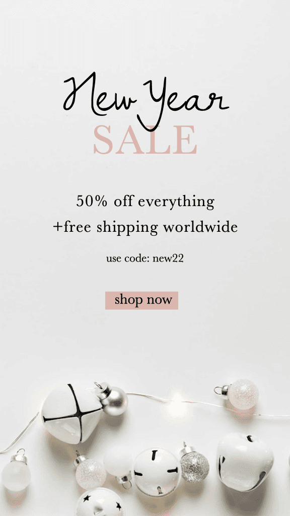 Elegant New Year Sale Ad in Soft Pink