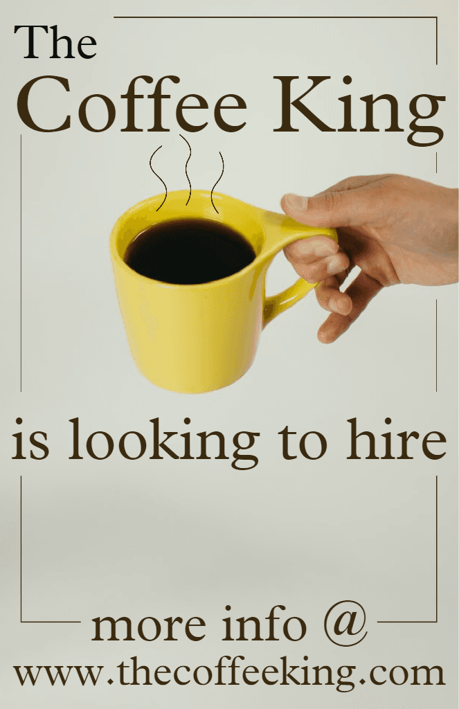 Eye-Catching Yellow Coffee Hiring Ad Poster