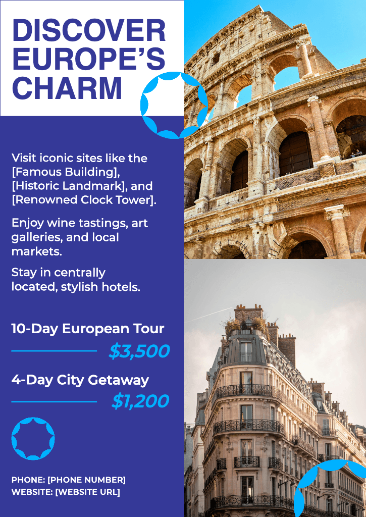 Explore Europe Brochure with Vibrant Blue