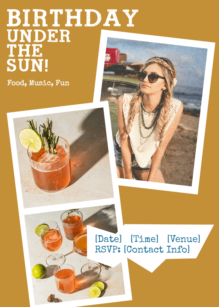 Sunny Birthday Invitation with Fun Vibes