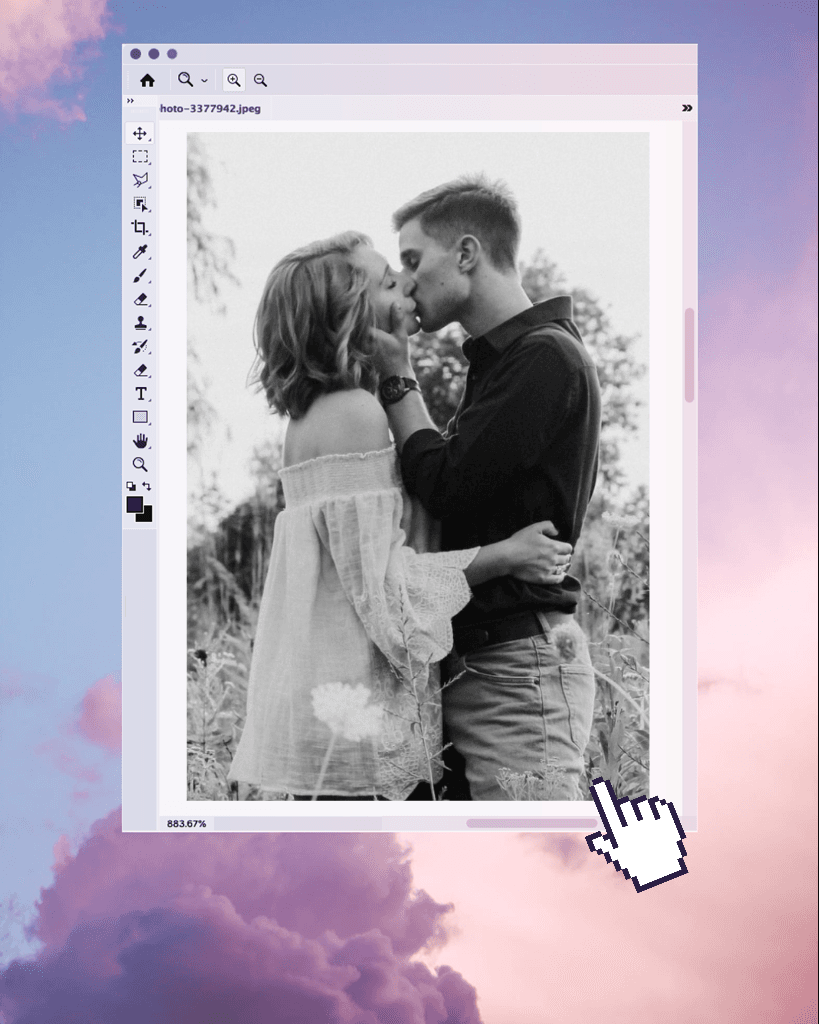 Romantic Instagram-Portrait Post with Cloudy Blue