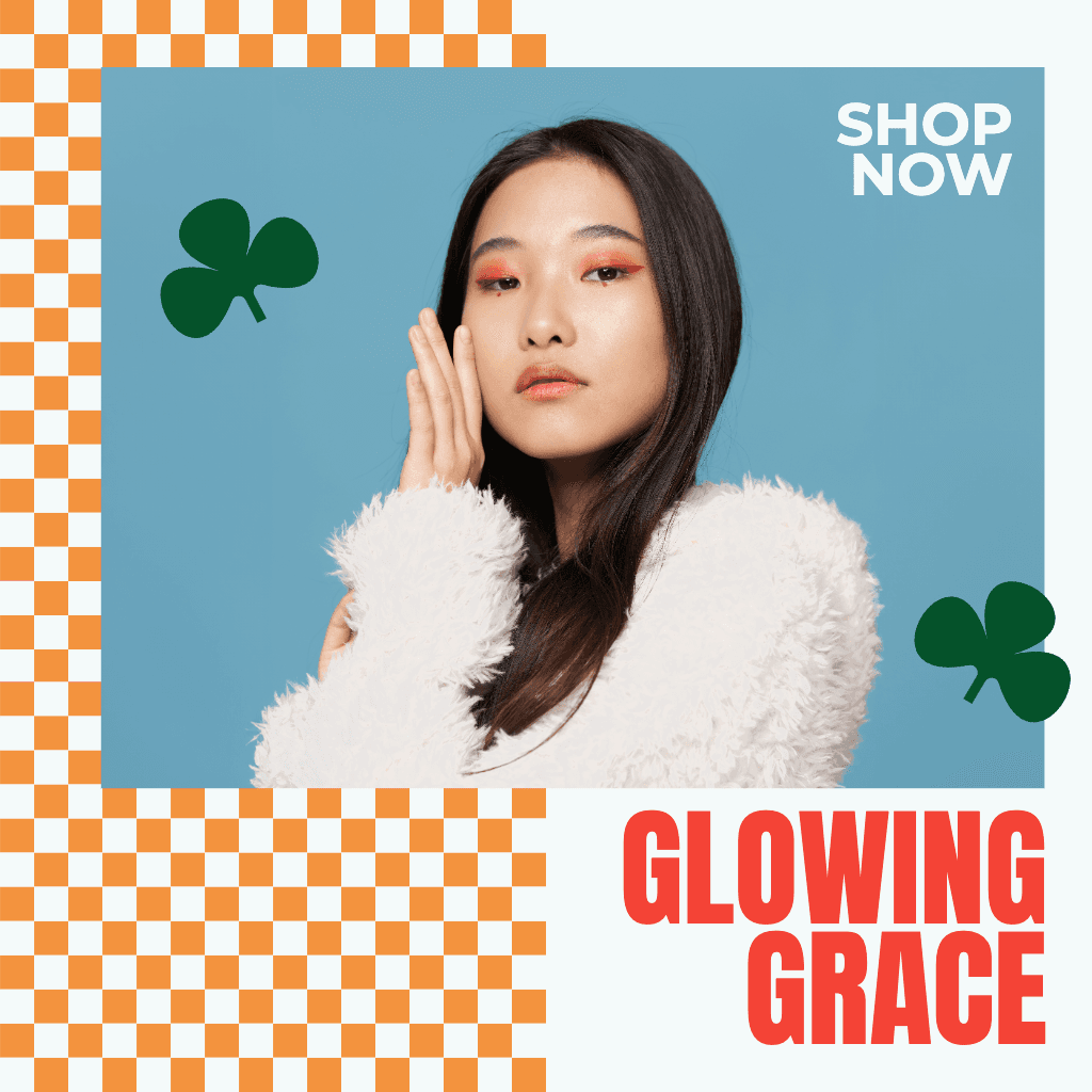 Chic Blue Orange Instagram Square Voucher