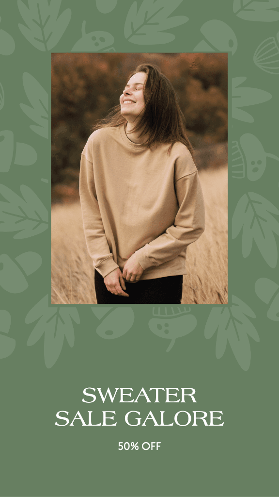 Cozy Beige Sweater Sale Poster Design