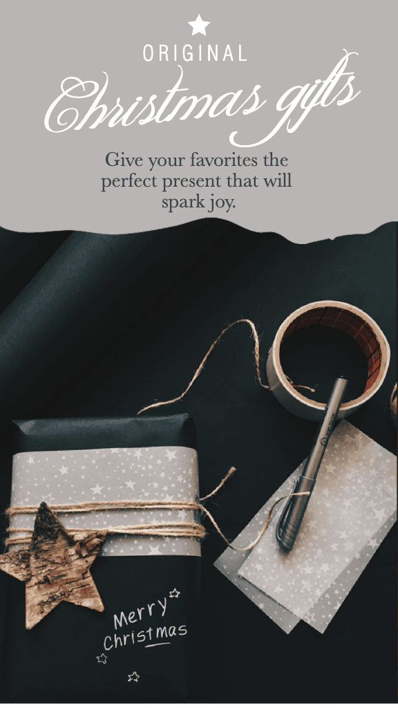 Elegant Black Christmas Gifts Ad Template