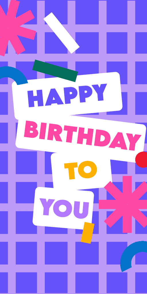 Vibrant Birthday Banner with Purple Theme