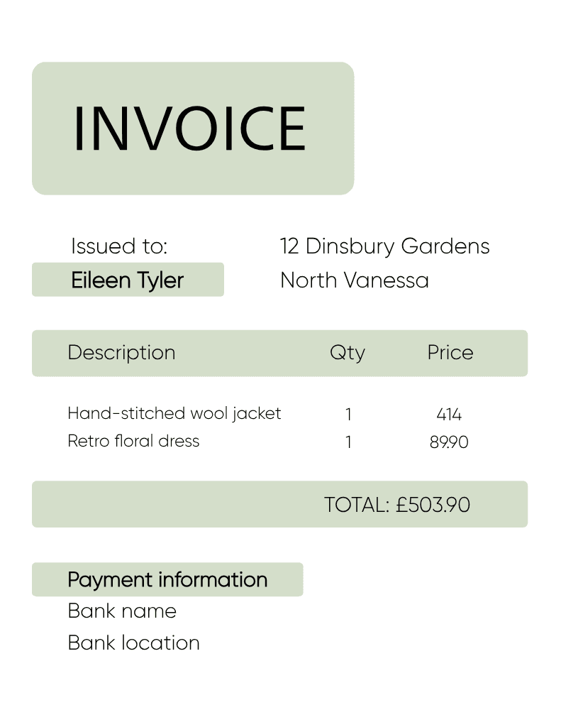 Elegant Green Invoice Template for Businesses