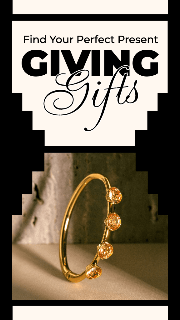 Golden Jewelry Instagram Story Ad with Chic Typography