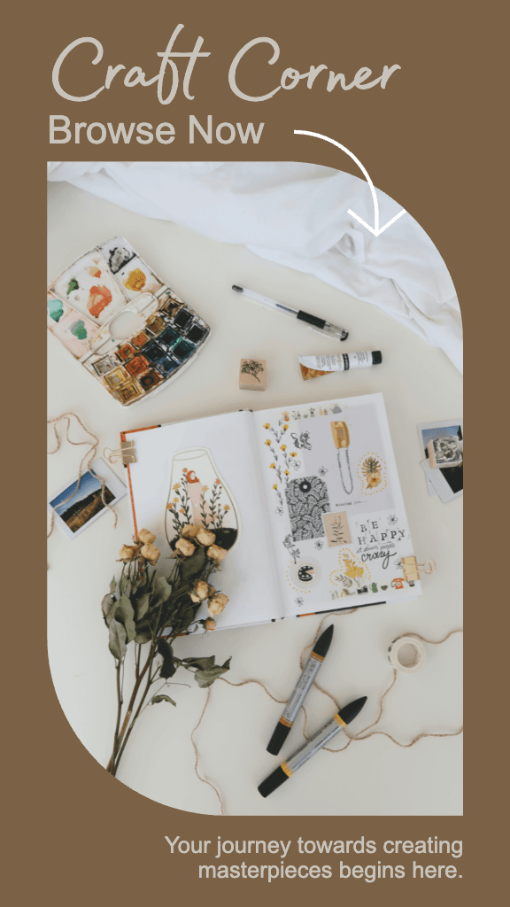 Creative Craft Corner Ad in Earthy Tones