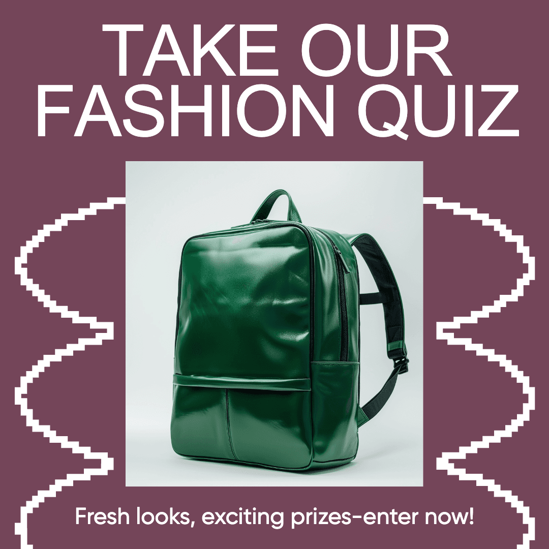 Engaging Instagram-Square Fashion Quiz Template Maroon