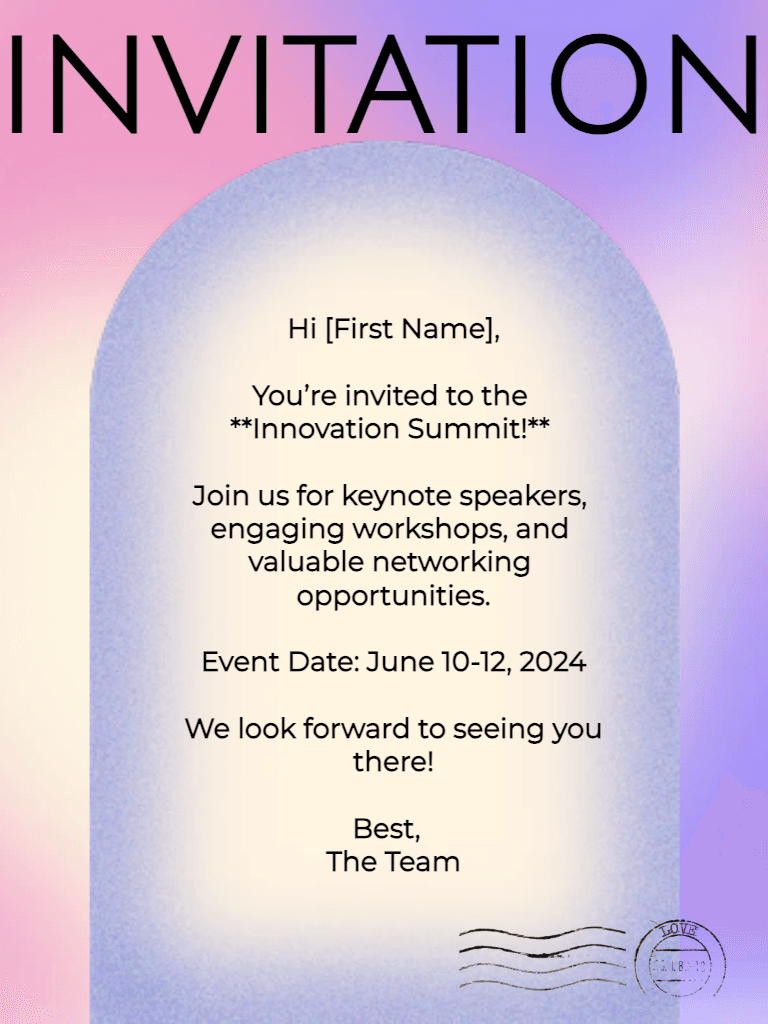 Vibrant Purple Invitation Email-Newsletter Design