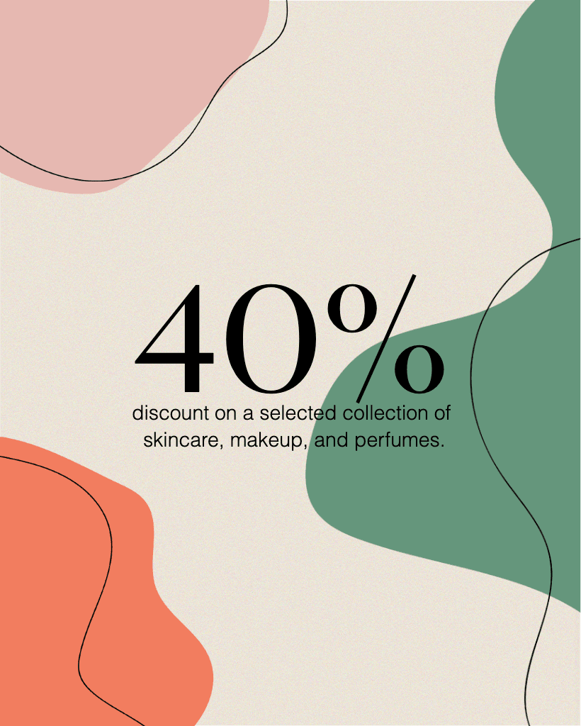 Chic Peach Green Beauty Sale Poster
