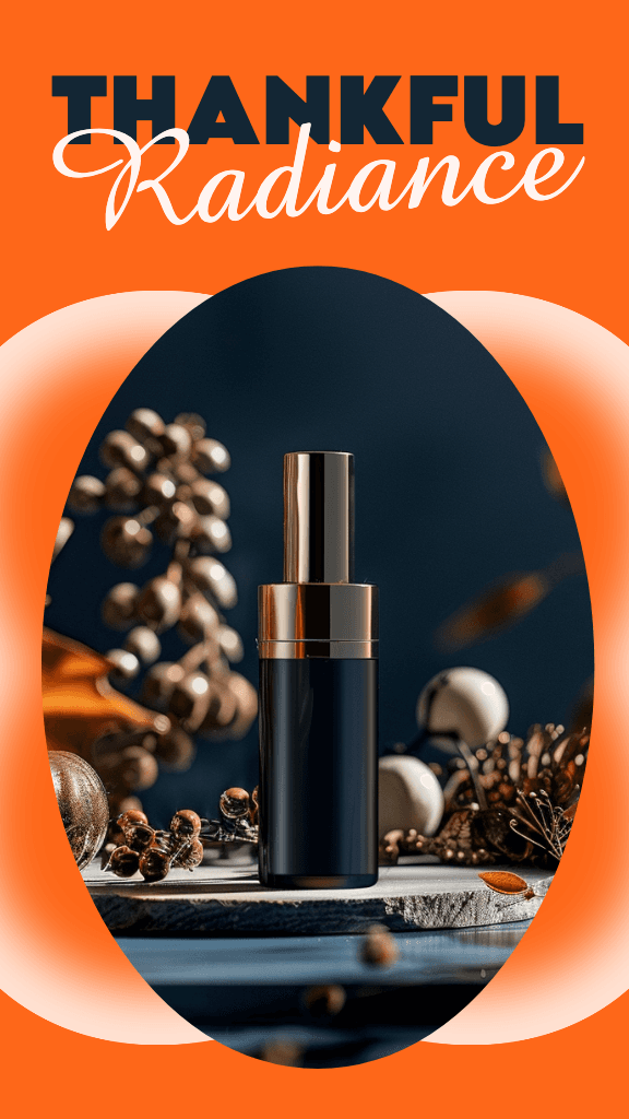 Elegant Thanksgiving Beauty Instagram Story in Orange and Blue