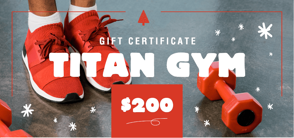Energetic Red Fitness Voucher Design Template