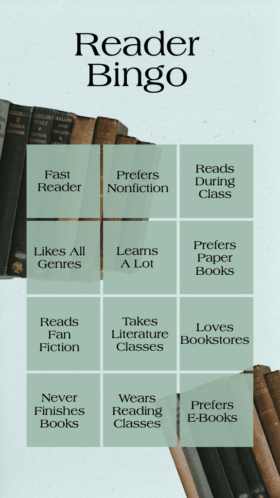 Engaging Green Book Lover's Bingo Poster