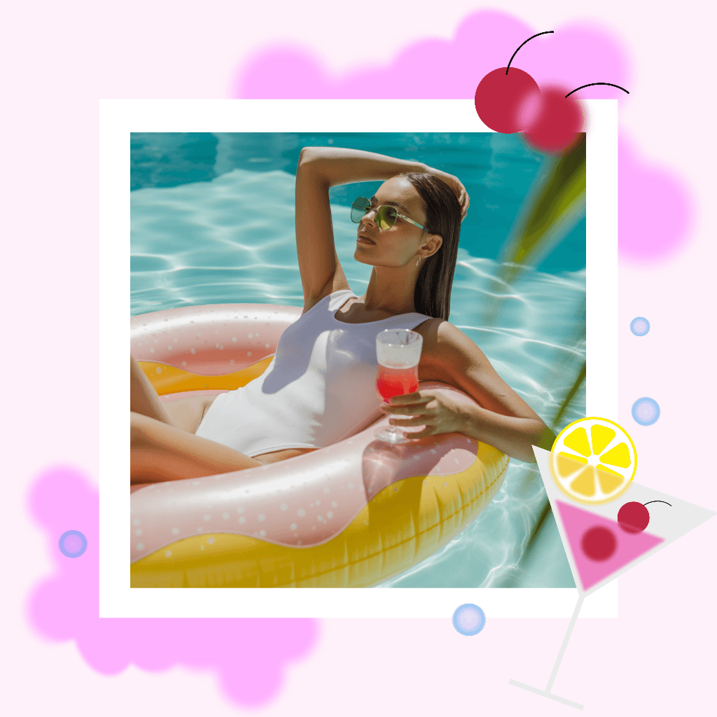 Chill Summer Instagram Square Post with Pink
