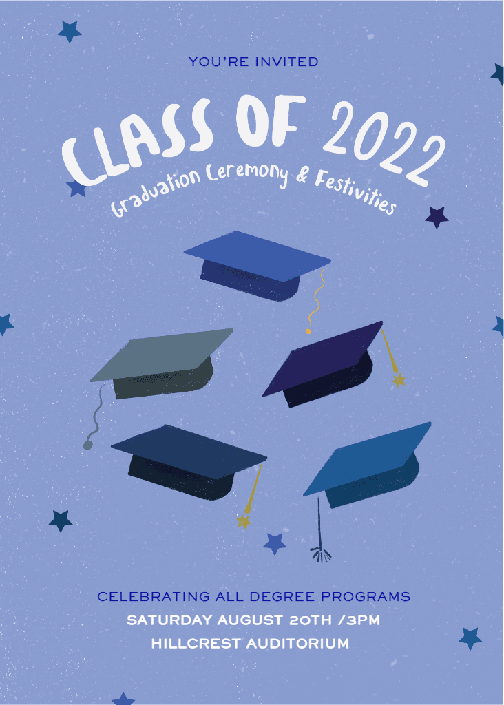 Elegant Blue Graduation Invitation Post