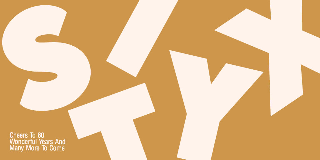 Sixty Year Celebration Banner in Caramel