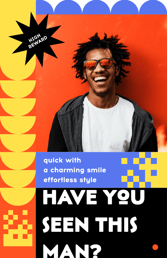 Eye-Catching Orange and Blue Missing Person Poster