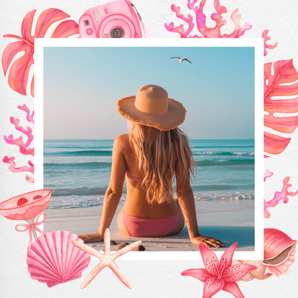 Relaxing Summer Instagram Square Template Pink
