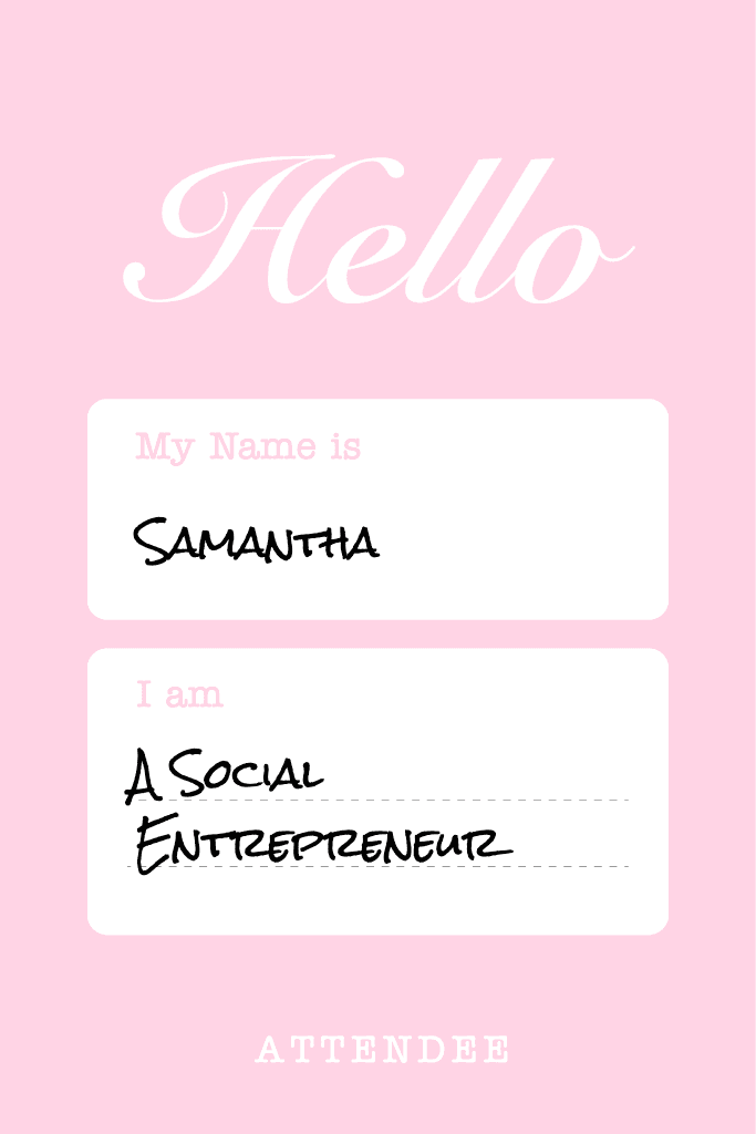 Chic Pink Networking Event Name Tag Template