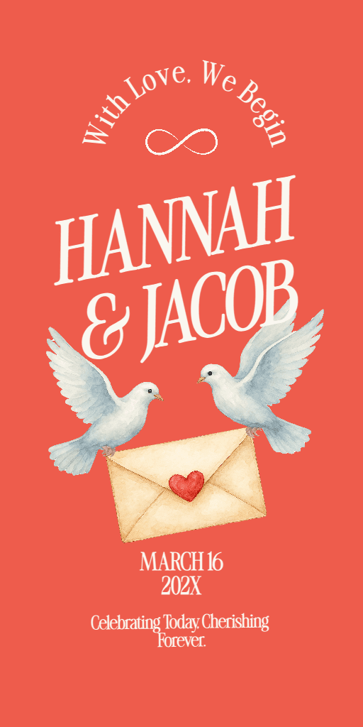 Charming Wedding Banner in Coral Theme