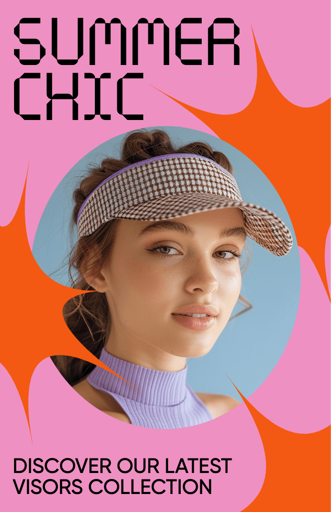 Chic Summer Fashion Poster in Pink and Orange