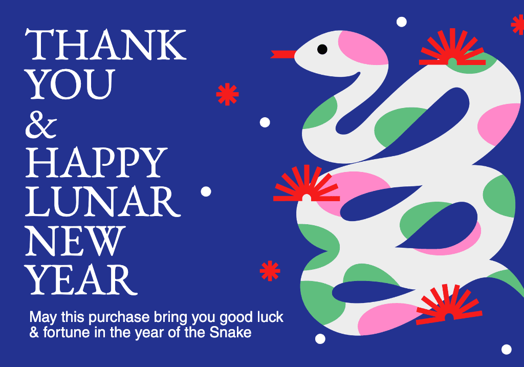 Happy Lunar New Year Blue Greeting Card