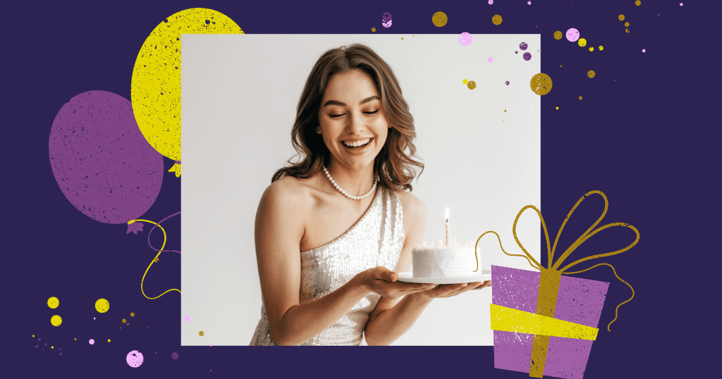 Birthday Celebration Facebook Post With Purple