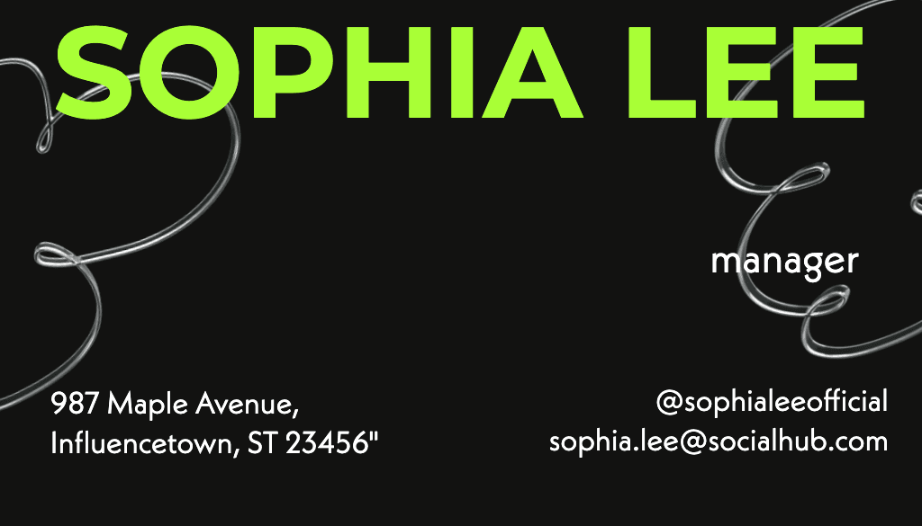 Modern Black Business Card With Neon
