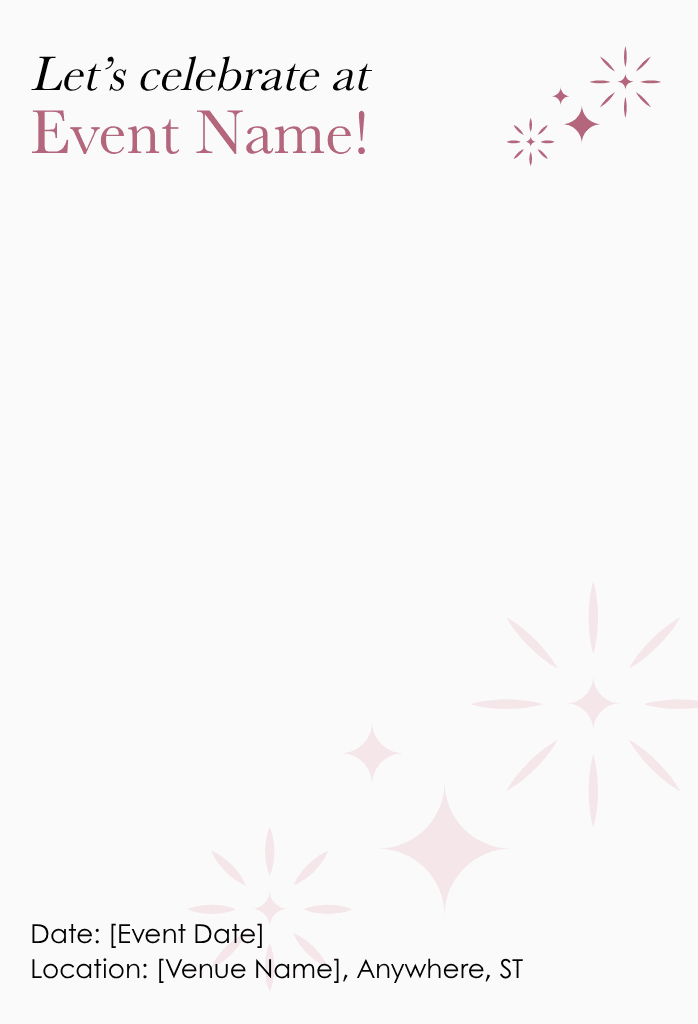 Pink Celebration Event Letterhead Invitation Template
