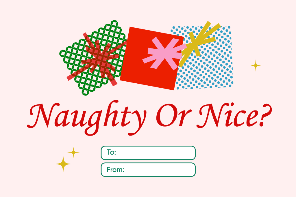 Playful Holiday Voucher in Red and Green
