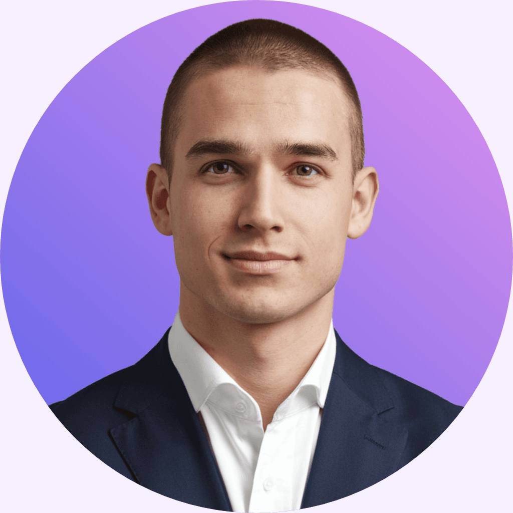 Professional LinkedIn Profile Photo with Purple