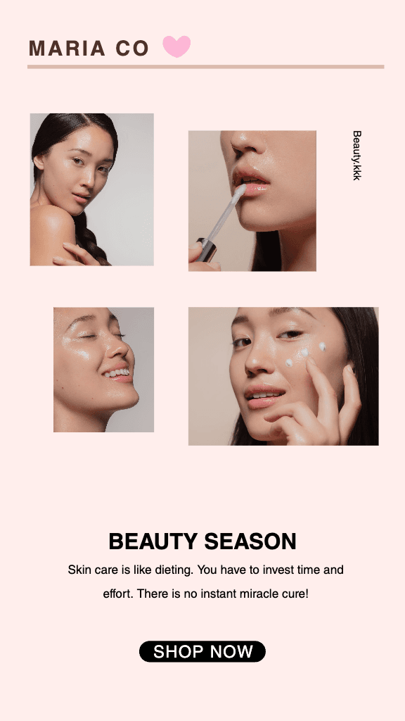 Chic Pink Beauty Products Ad Template