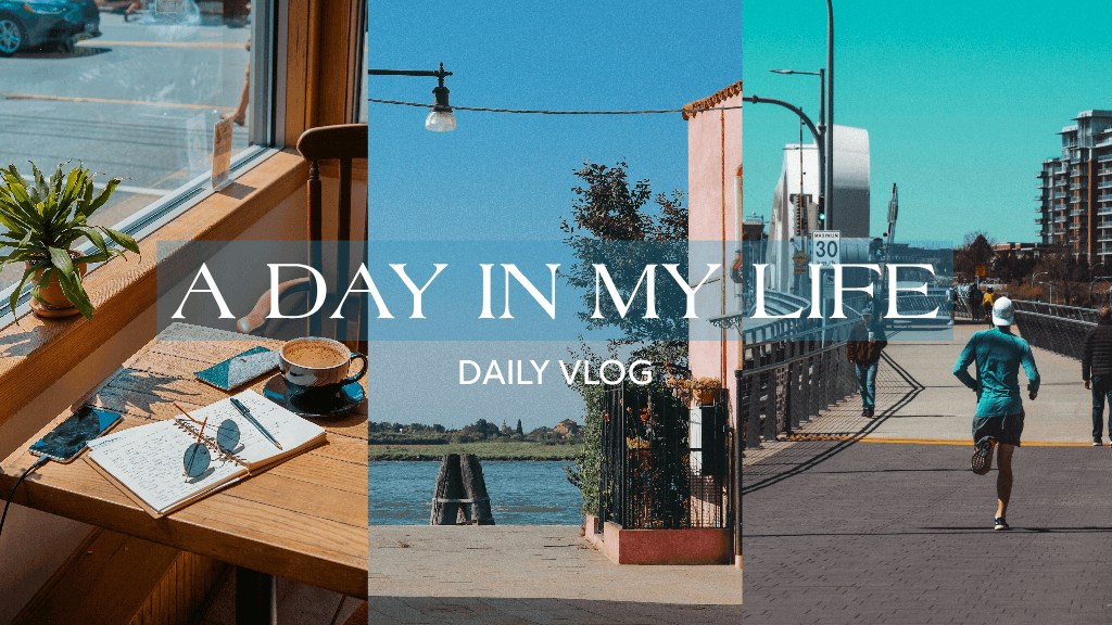 Stylish Blue YouTube Thumbnail For Daily Vlog
