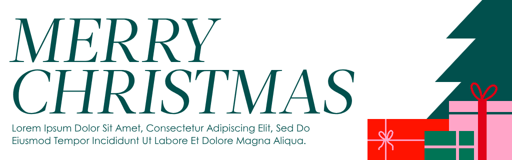 Vibrant Christmas Website Banner with Green Accents