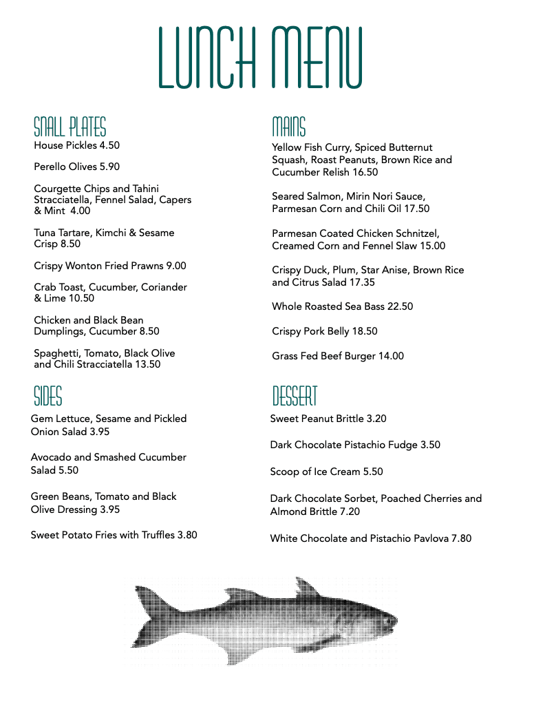 Modern Bistro Lunch Menu Template in Black and White