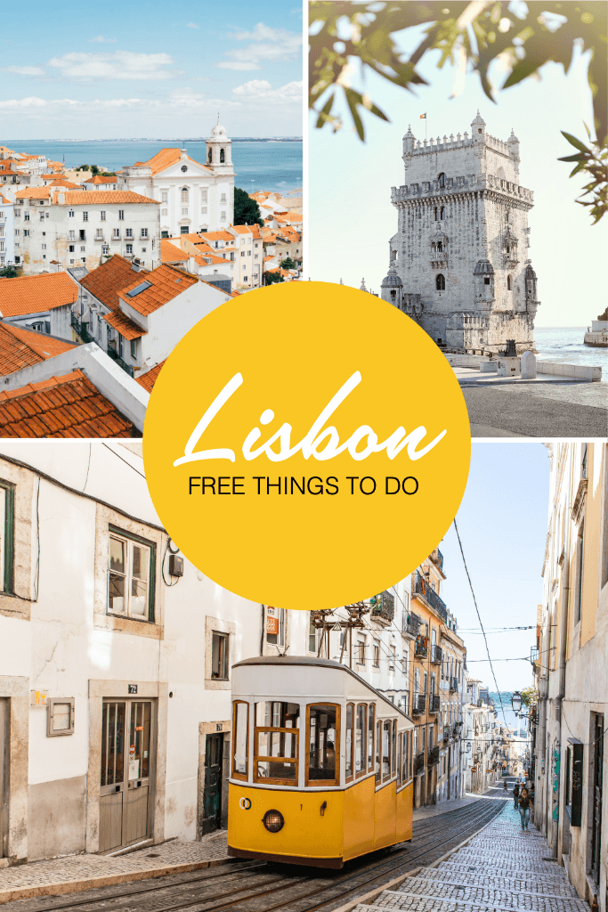 Sunny Lisbon Travel Poster Yellow Accent