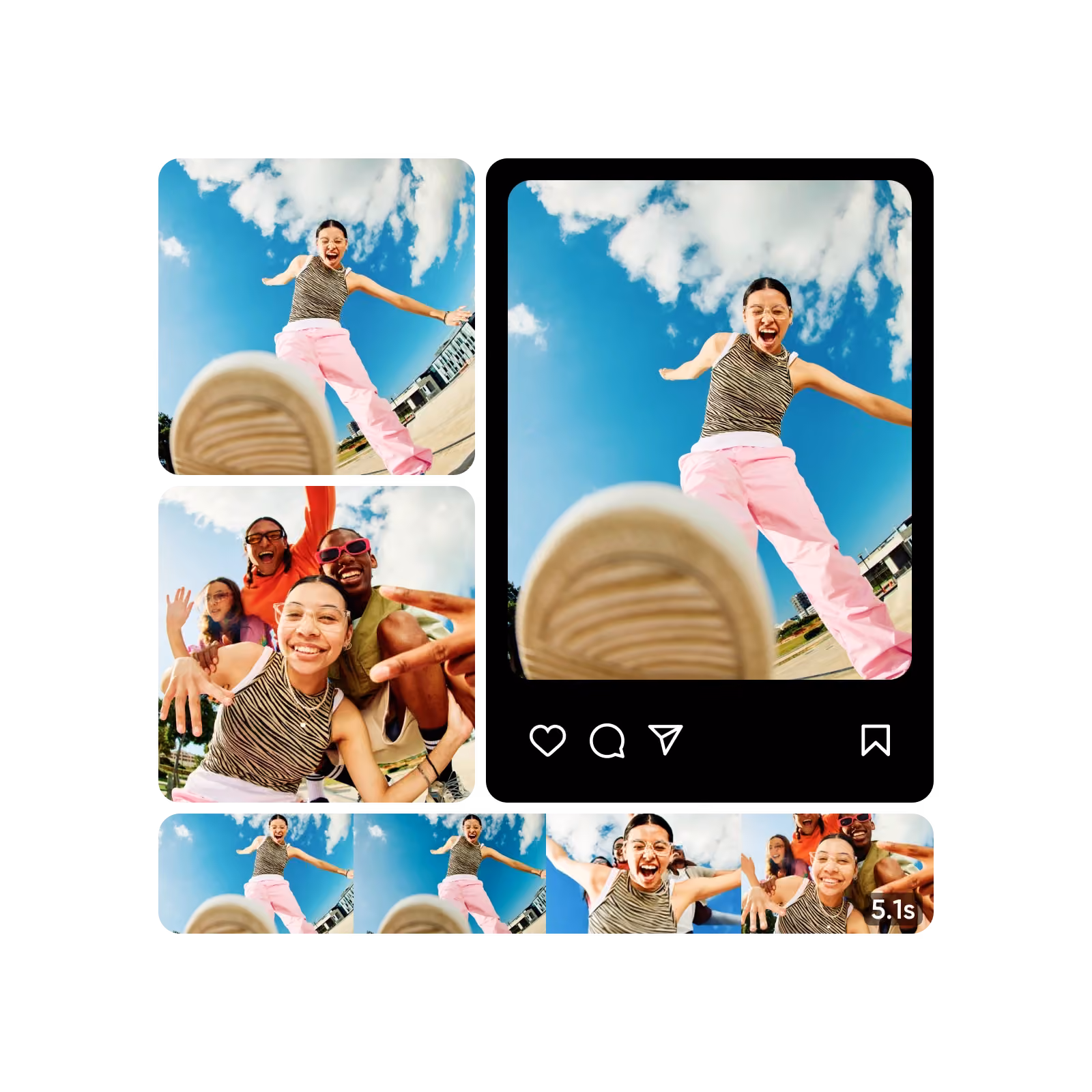 Still images transformed into animated video with Picsart Flow