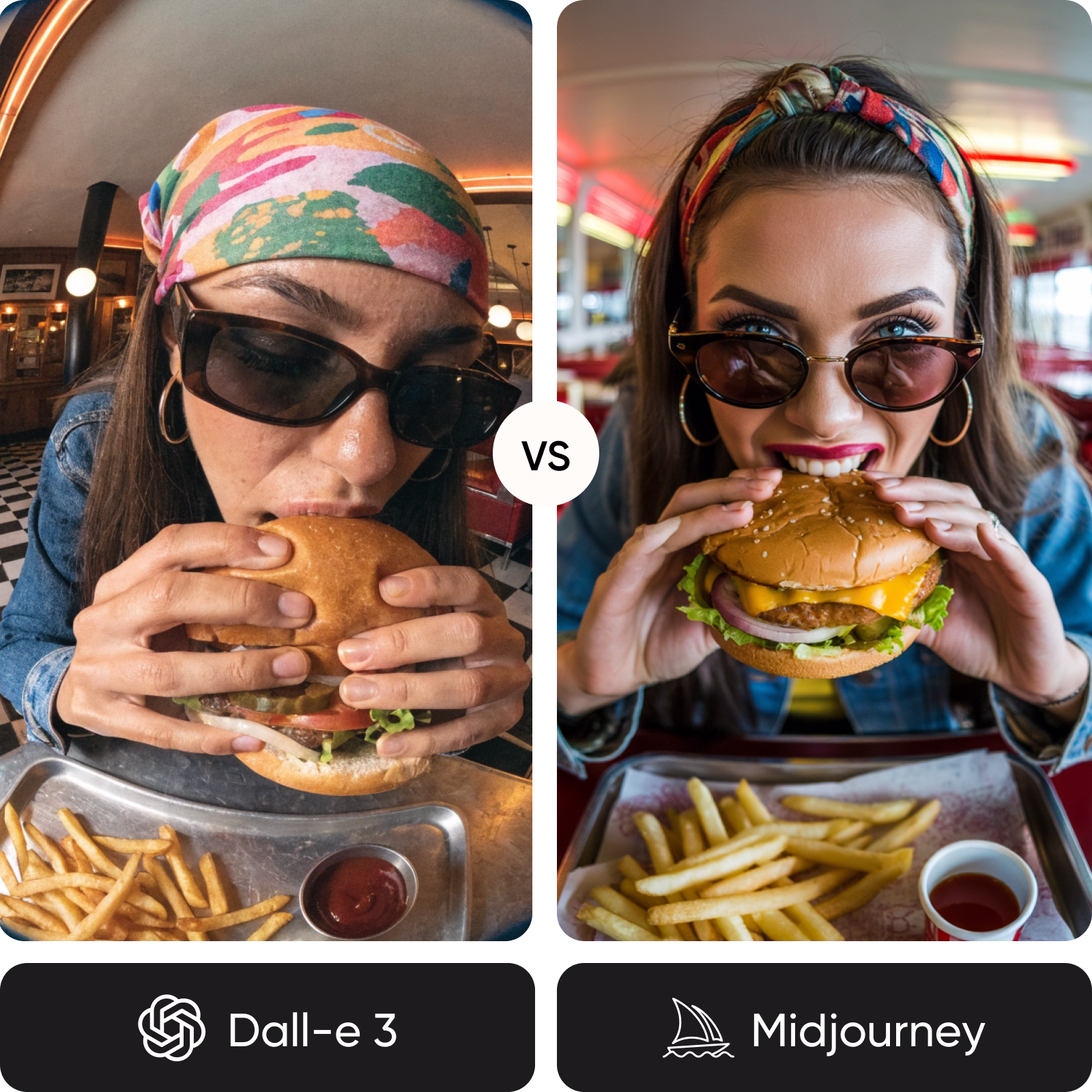 DALL-E 3 vs Midjourney AI image model comparison
