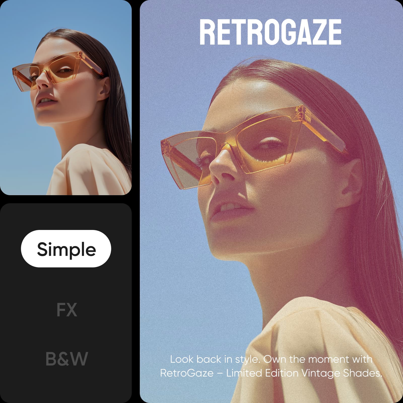 apply vintage filter and make effects adjustments