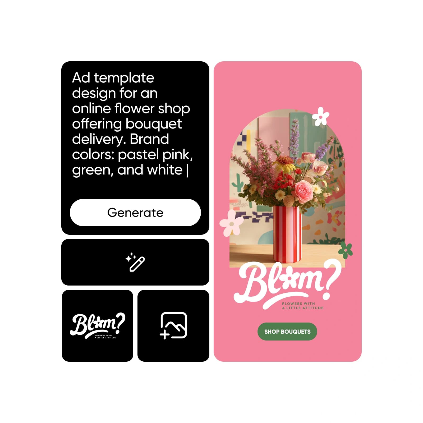 Representative Picsart creative workflow in an AI assistant