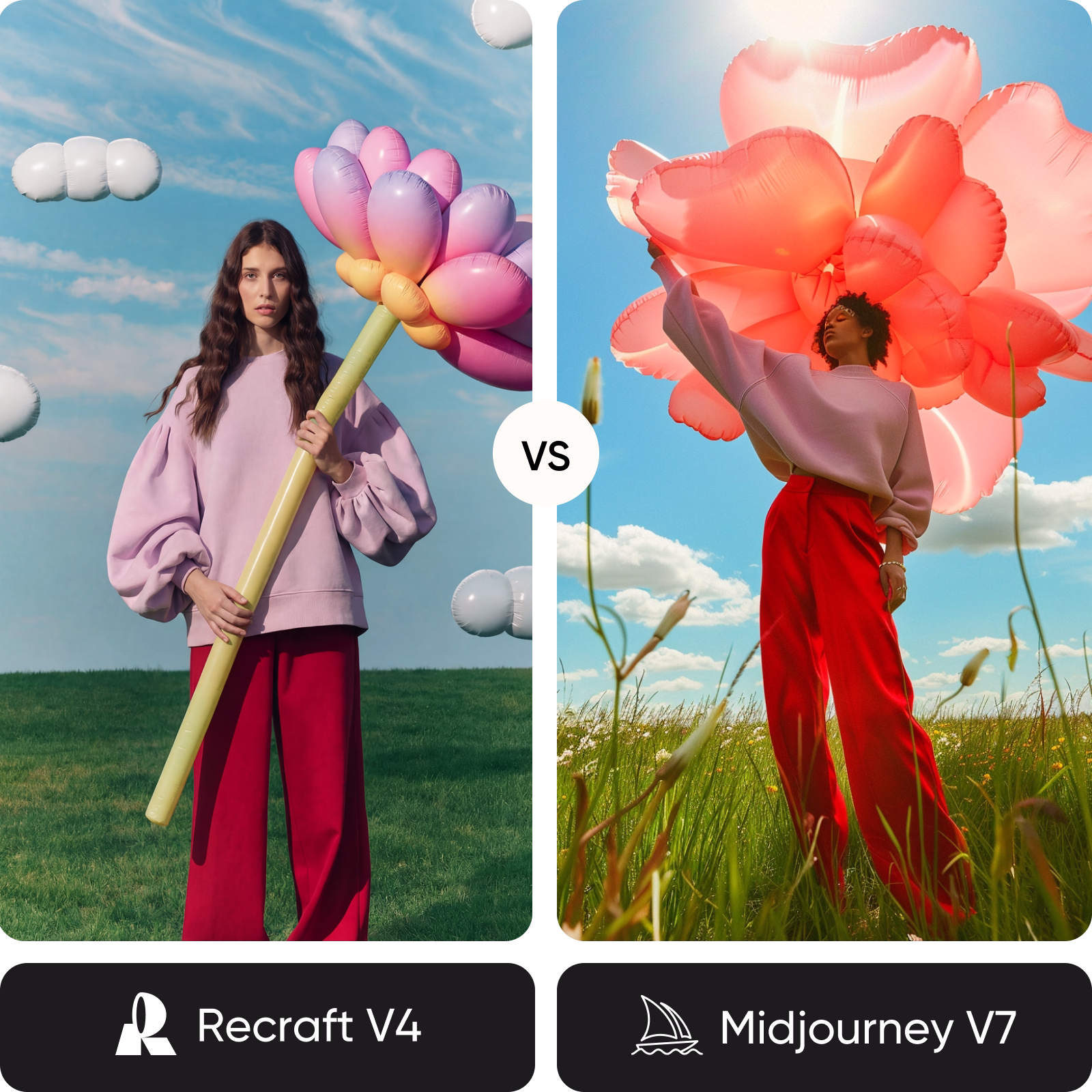 Recraft V4 vs Midjourney V7 AI image generation comparison