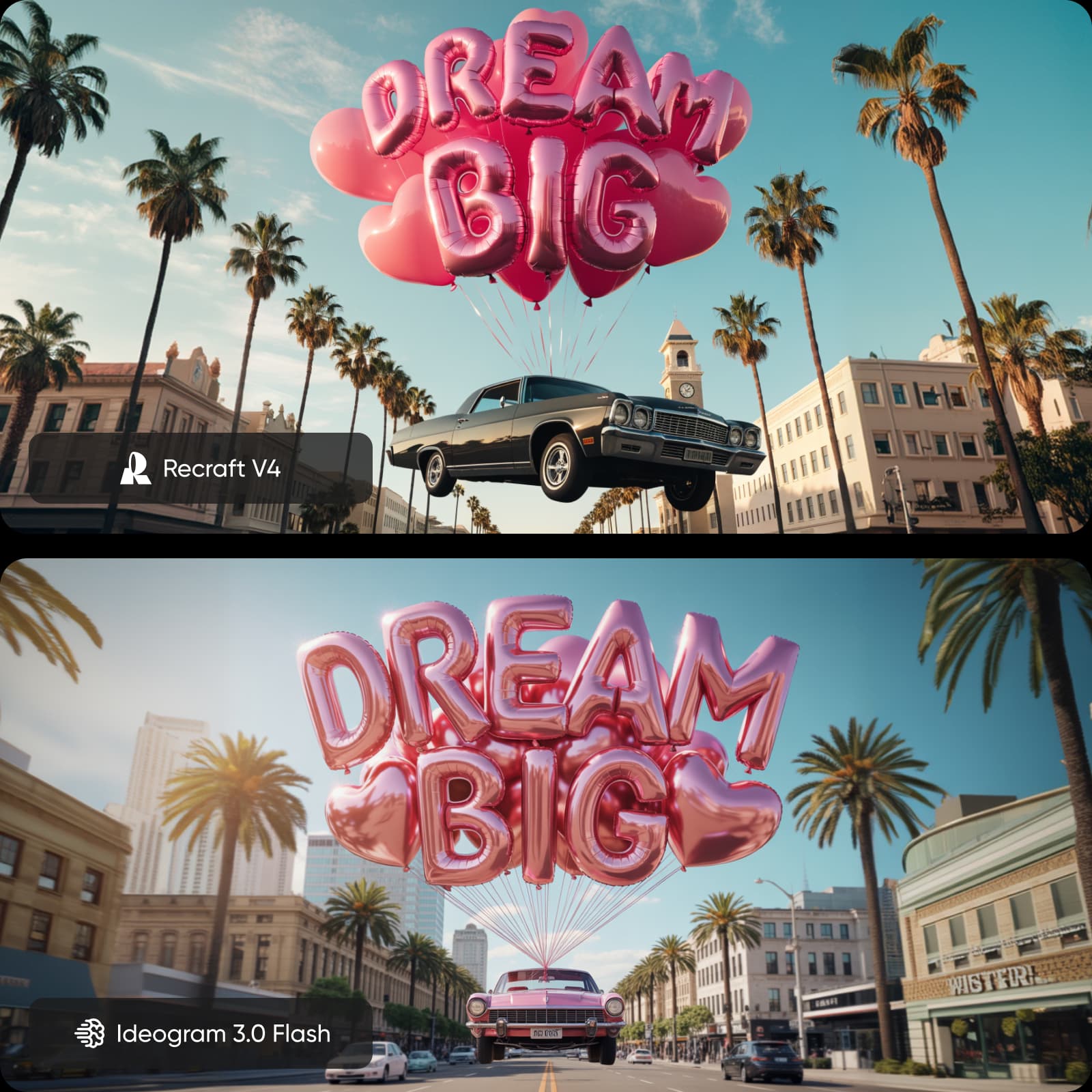 Recraft V4 vs Ideogram 3.0 Flash image quality and typography